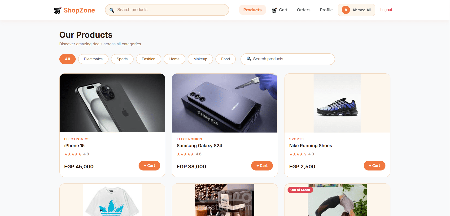 ShopZone - منصة تسوق إلكتروني متكاملة باستخدام Angular