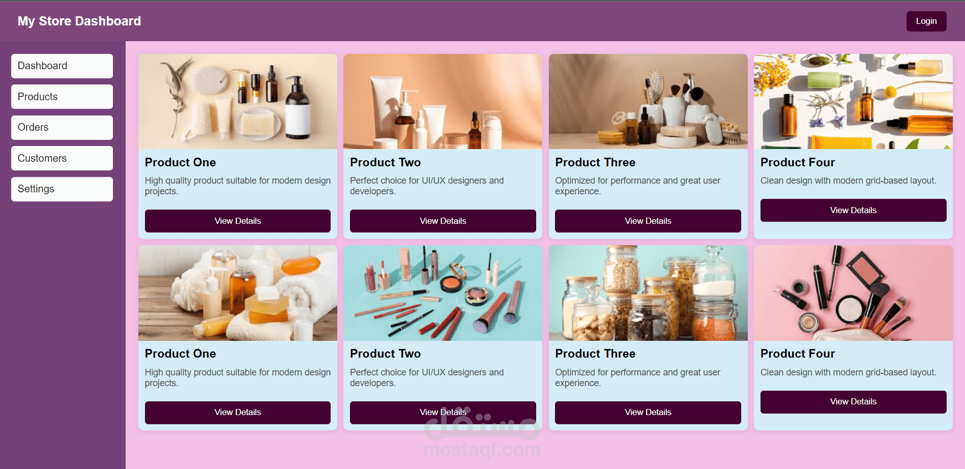Grid Dashboard Store