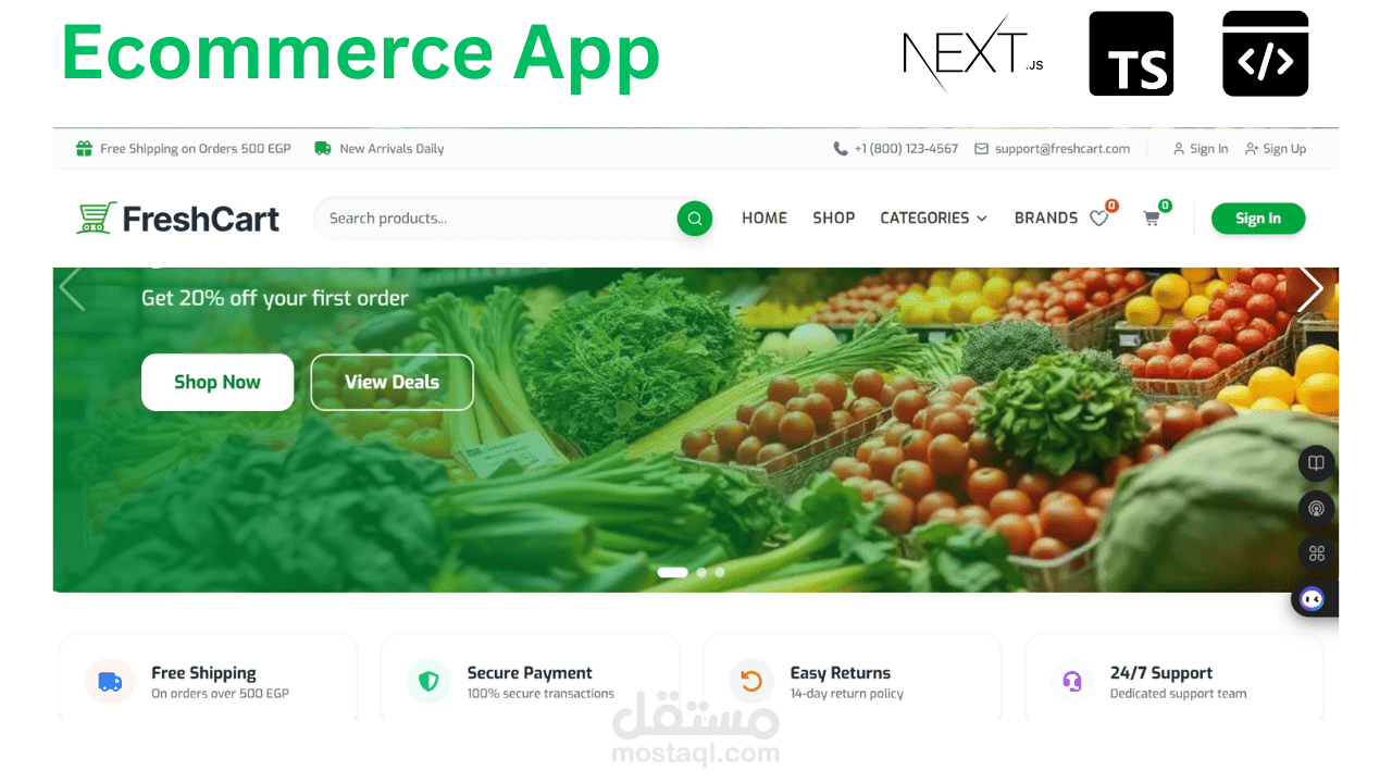 Full E-commerce Web Application with React & Next.js
