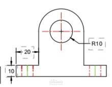 رسمة احترافية لل front view لرسمة يد مريومة بال autocad