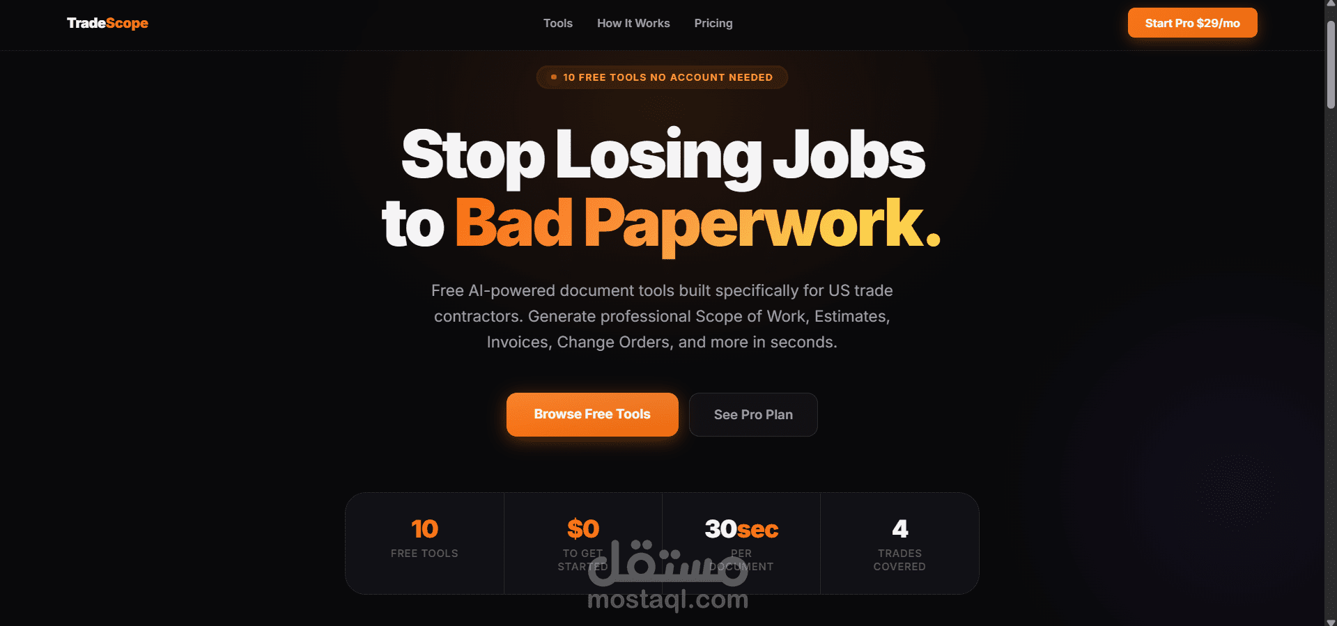 منصة أدوات ذكاء اصطناعي لإنشاء المستندات للشركات والمقاولين