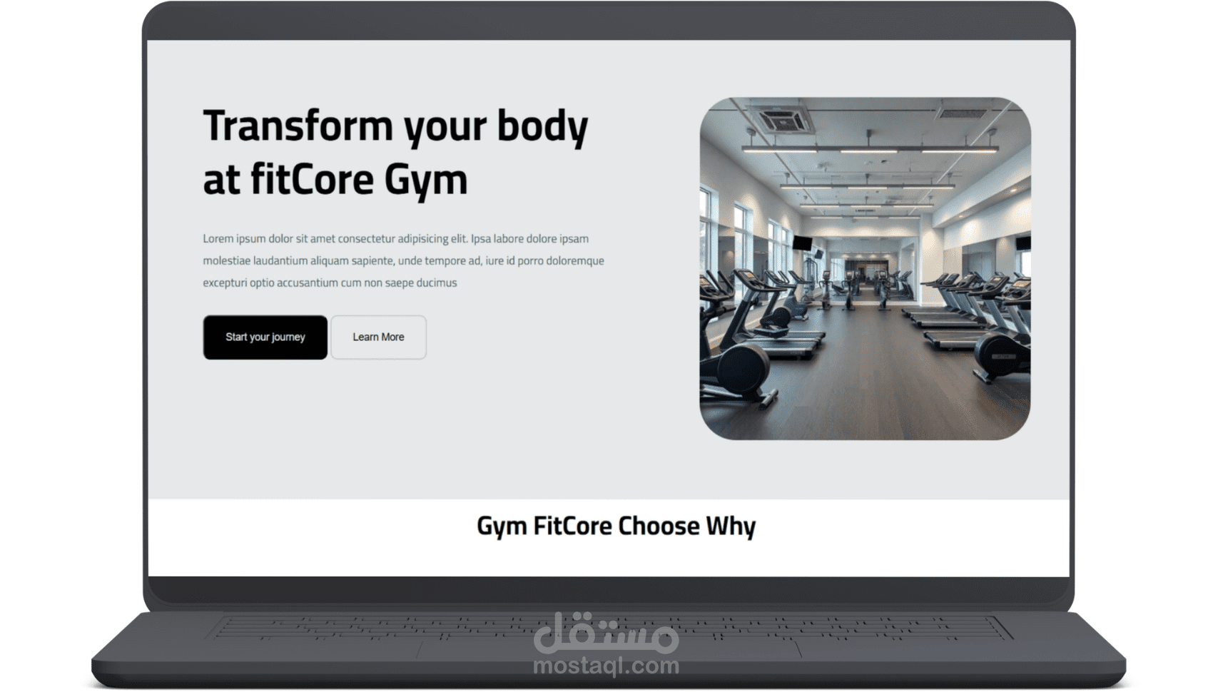 FitCore Gym -Fitness Landing Page Design