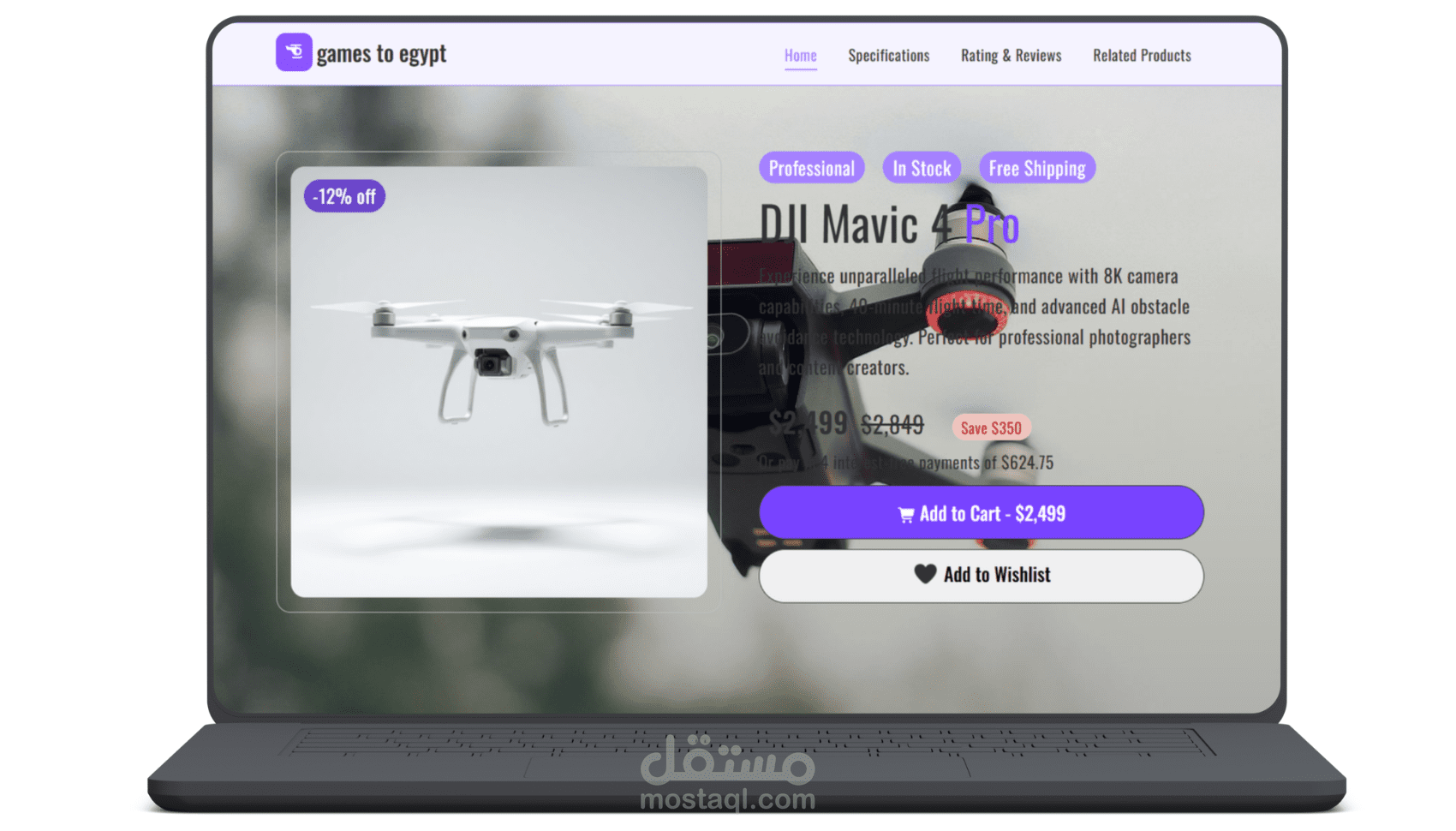 DJI Mavic 4 Pro -Product Landing Page Design