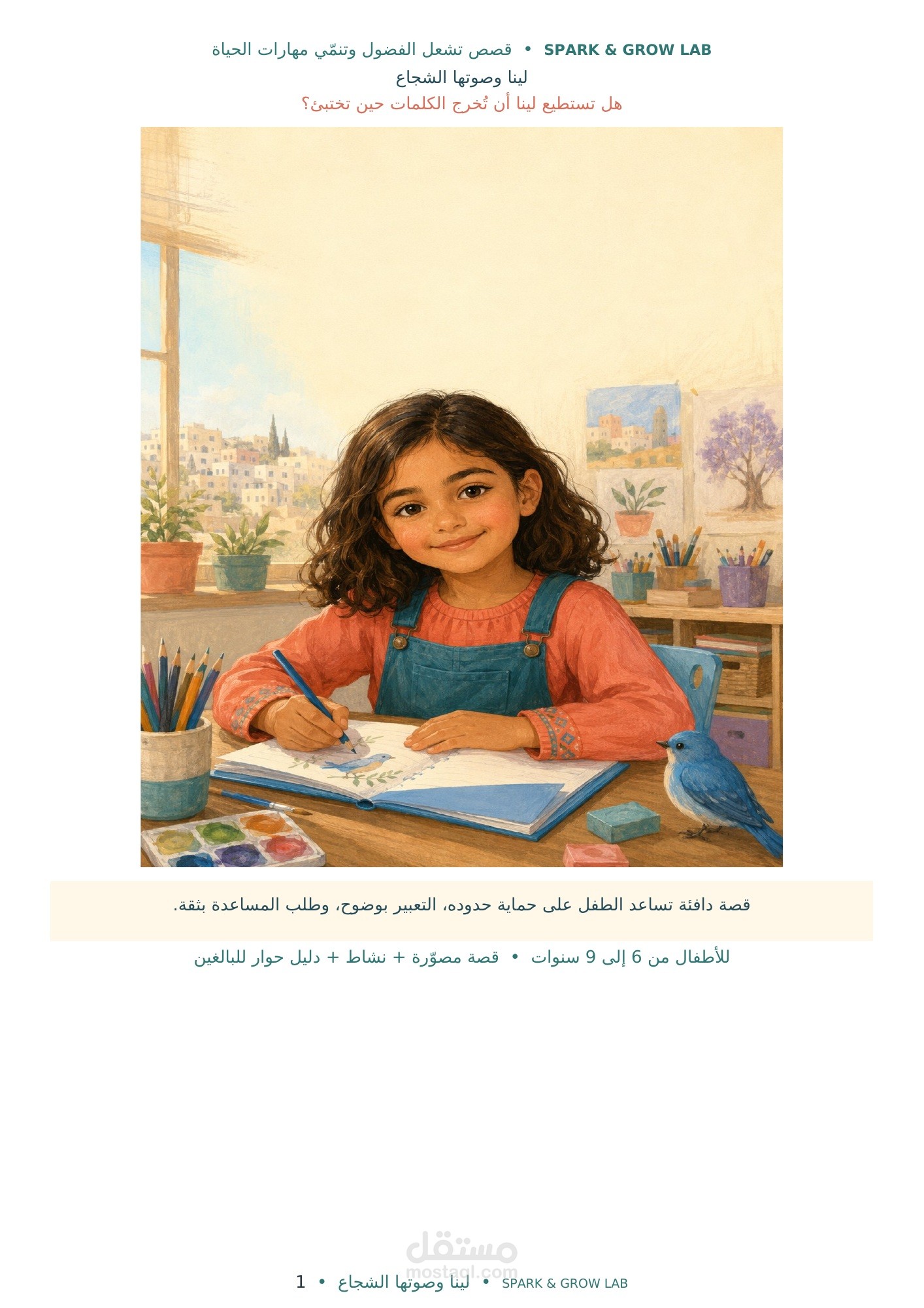 لينا وصوتها الشجاع | قصة نفسية تربوية مصوّرة للأطفال