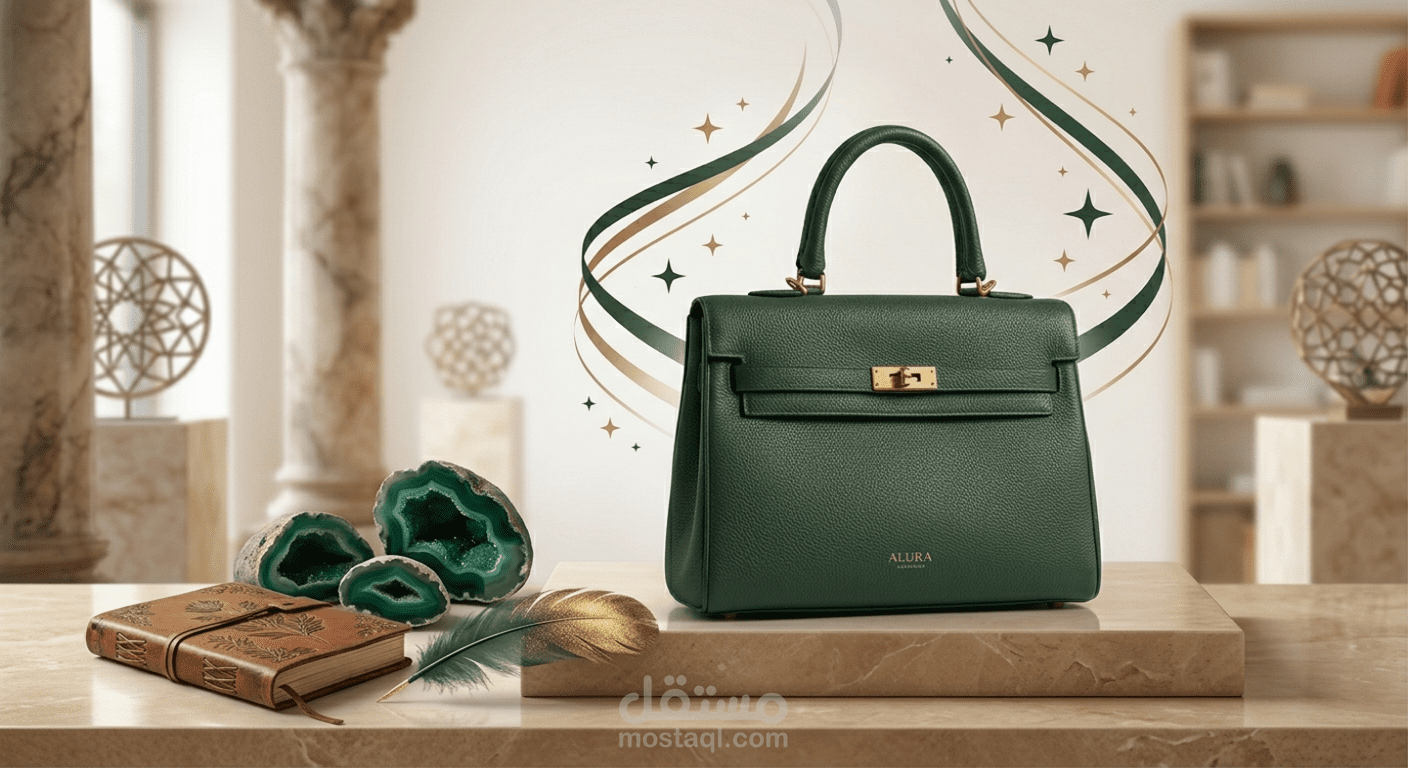 صورة إعلانية لحقيبة نسائية