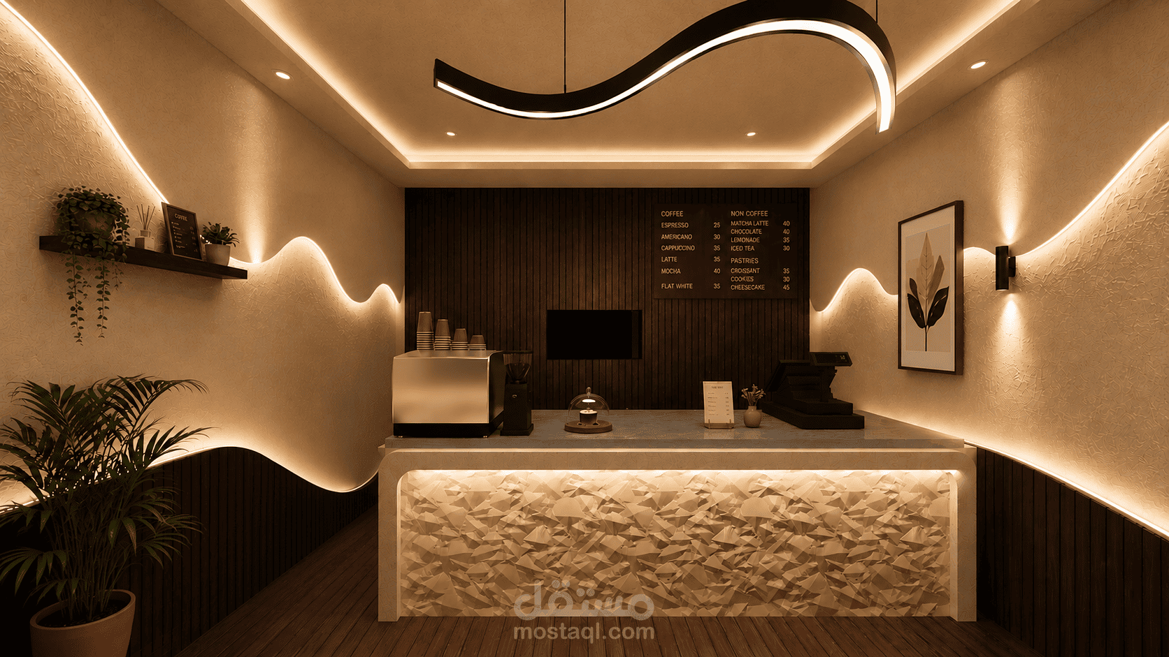 تصميم داخليي لكافية