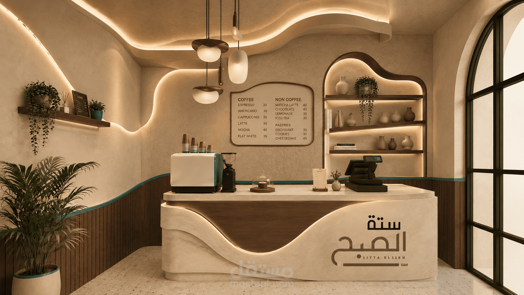 تصميم داخليي لكافية