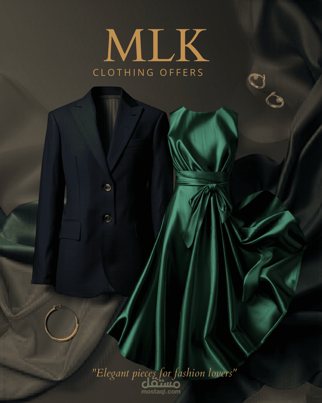 تصميم هوية بصرية وإعلانات "سوشيال ميديا" لبراند ملابس فاخرة (Luxury Fashion Branding)