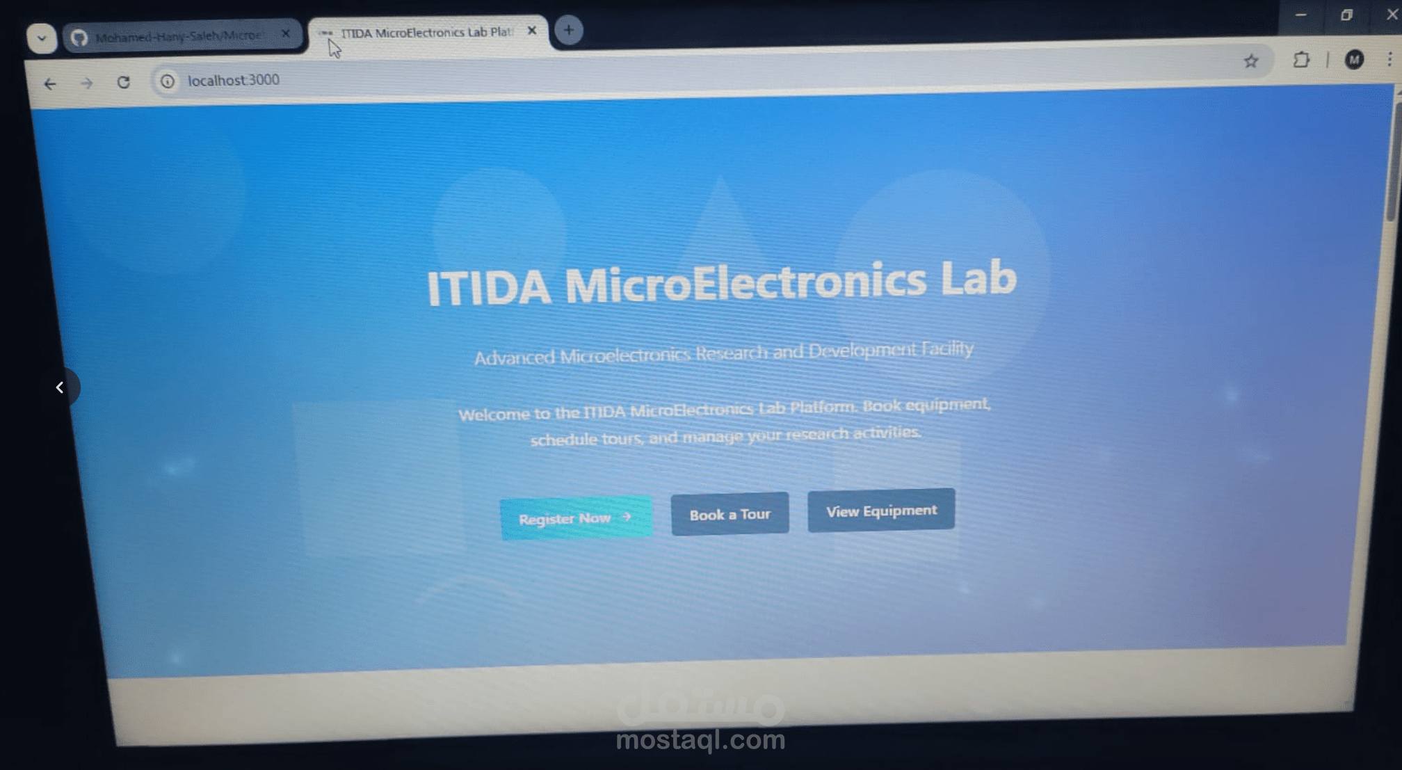 نظام حجز معامل الأبحاث والأدوات التقنية - (تدريب ITIDA)