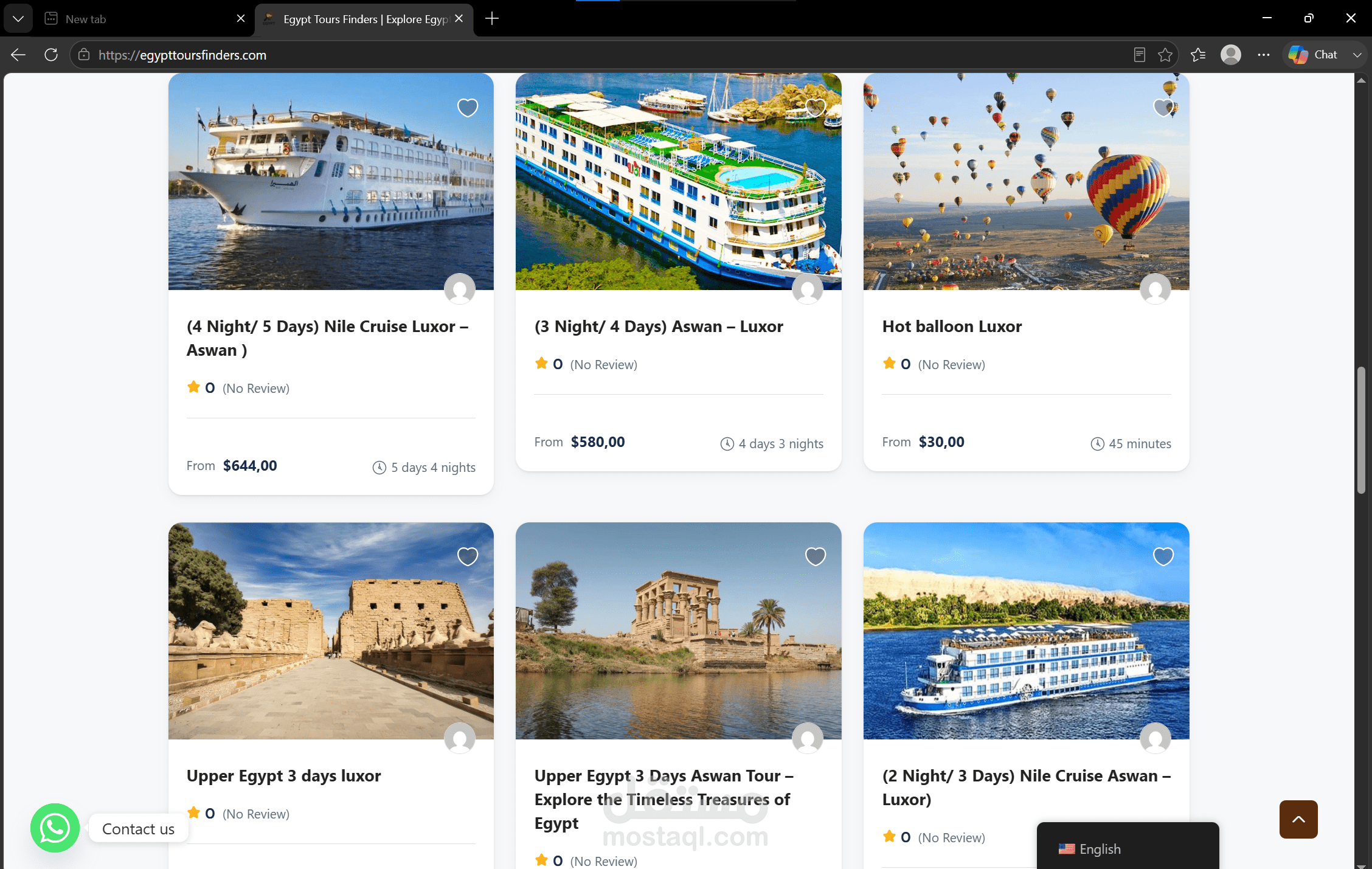 برمجة منصة Egypt Tours Finders المتكاملة للسياحة والسفر