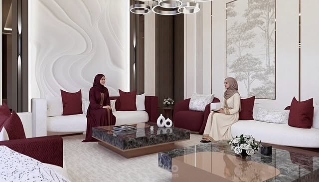 تصميم داخلي لمجلس مودرن راقي | Elegant Modern Majlis Interior Design