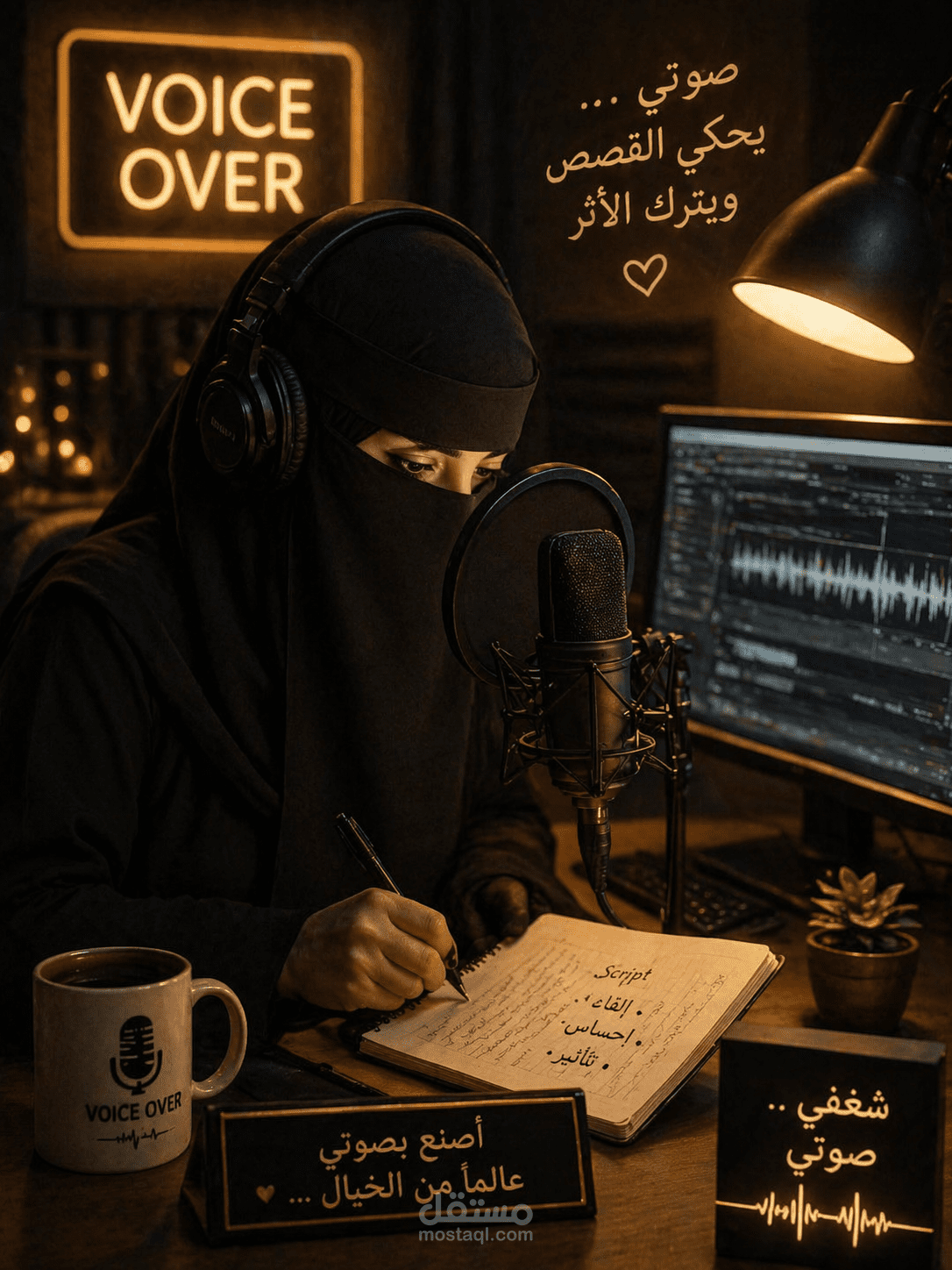 أقدم خدمة تسجيل فويس أوفر احترافي بجودة صوت عالية ونقاء تام، مناسب للإعلانات، الفيديوهات التعليمية، والمحتوى التسويقي.