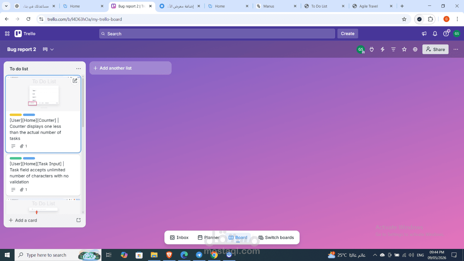 Bug Report for  to do list Website – Functional & UI Issues