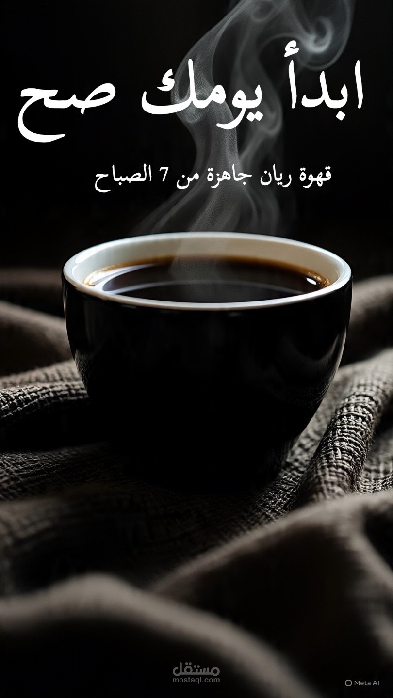 تصميم ستوري تفاعلي لمقهى قهوة ريان - أسلوب Dark Mood