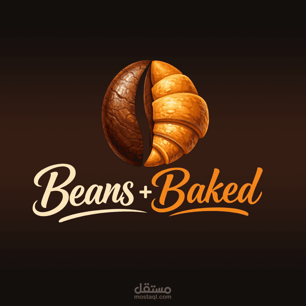 تصميم هوية بصرية كاملة لعلامة "Beans + Baked" للقهوة والمخبوزات