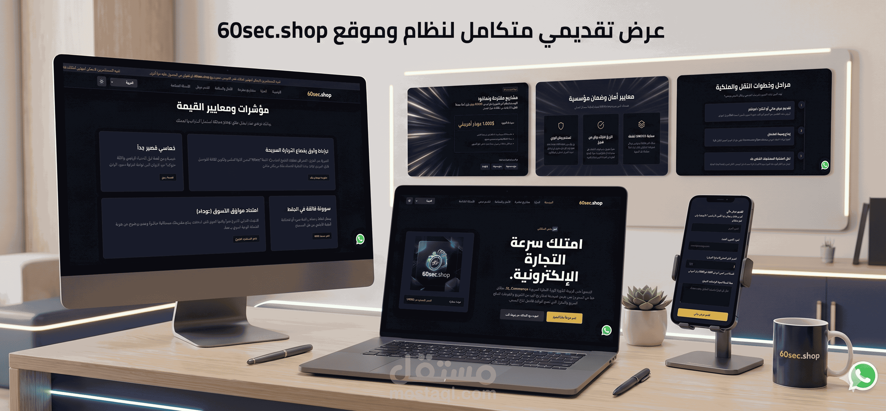 تصميم وبرمجة صفحة هبوط متعددة اللغات مع توجيه ذكي لموقع 60sec.shop