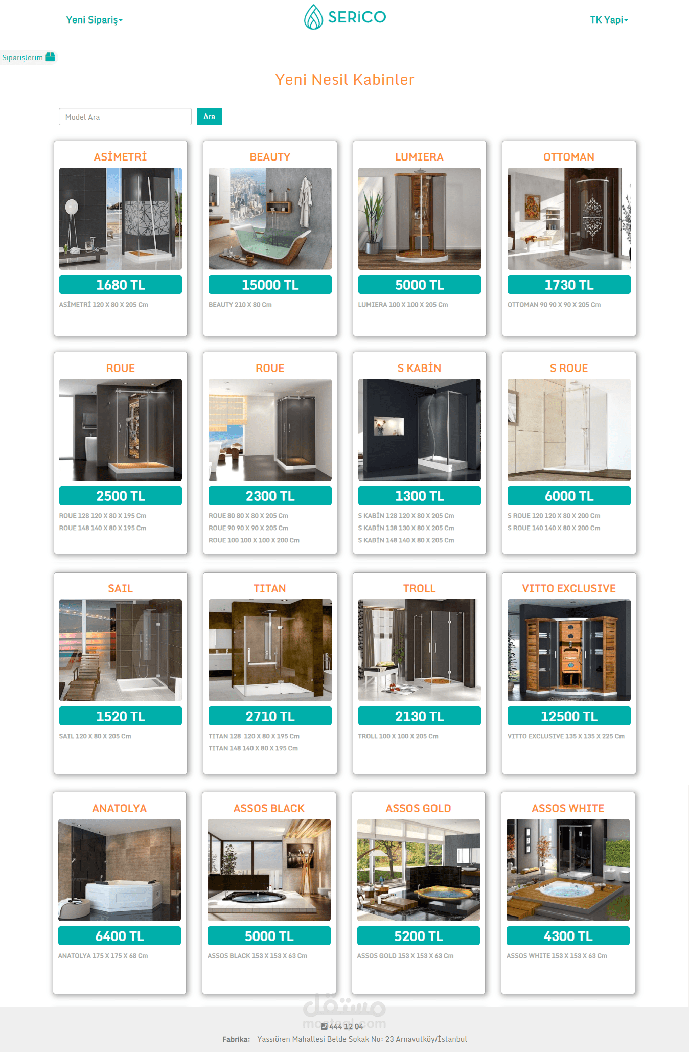 موقع متقدم لشراء متنجات شركة SERICO YAPI التركية