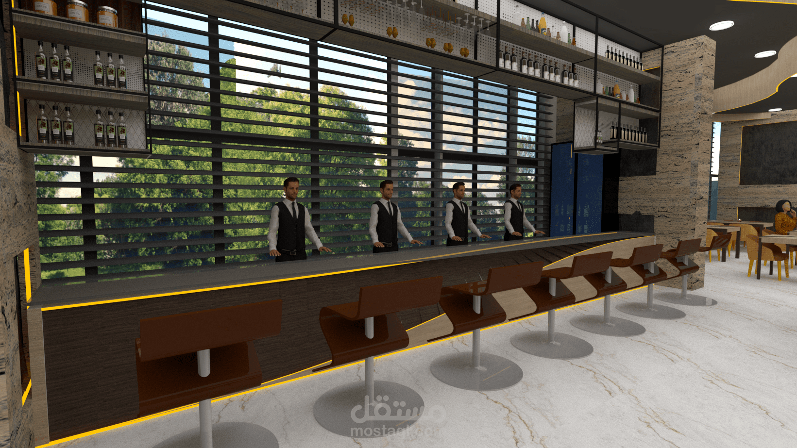 تصميم داخلي لمطعم