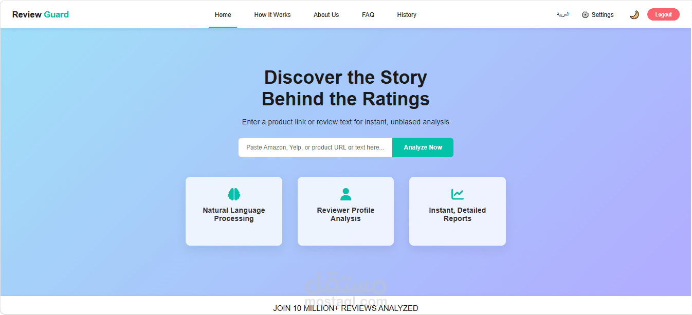 عنوان العمل: نظام ذكي للكشف عن المراجعات المزيفة (Fake Product Review Detection).