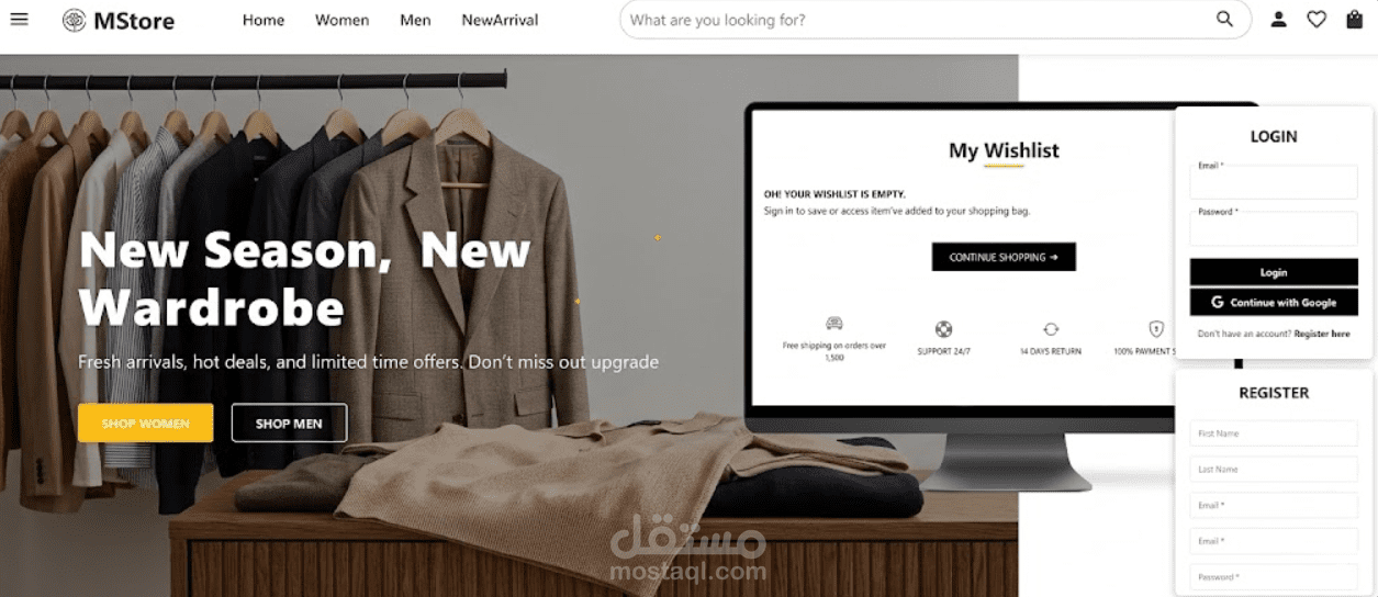 متجر إلكتروني متكامل لبيع الملابس (E-Commerce Clothing Store)
