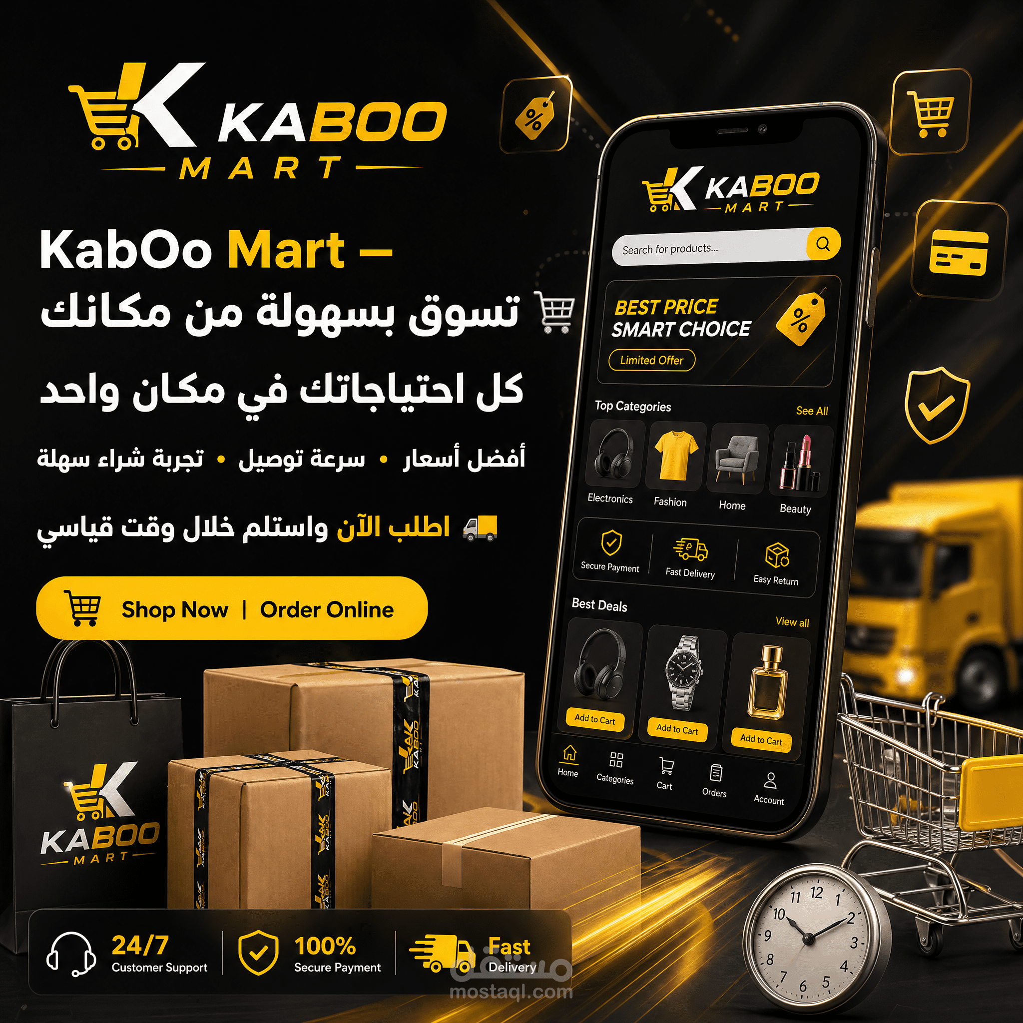 تصميم هويه بصريه لمتجر الكتروني