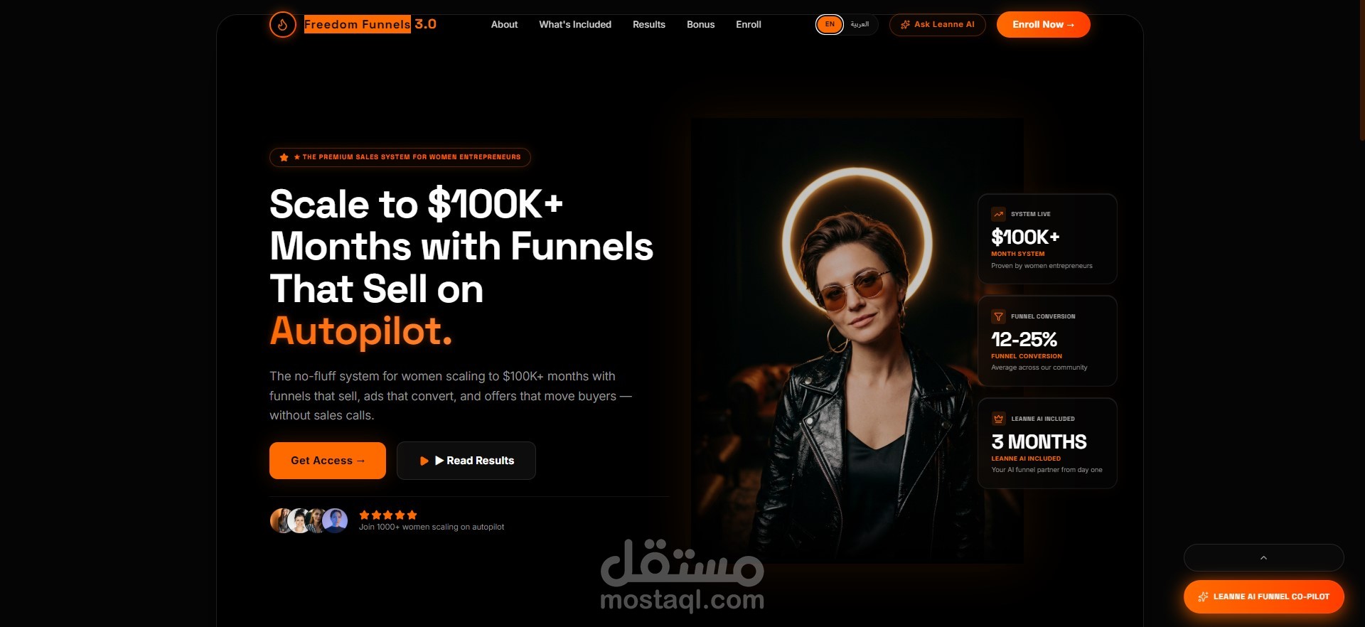 واجهة صفحة هبوط احترافية ومظلمة لشركات الـ SaaS والأنظمة الذكية