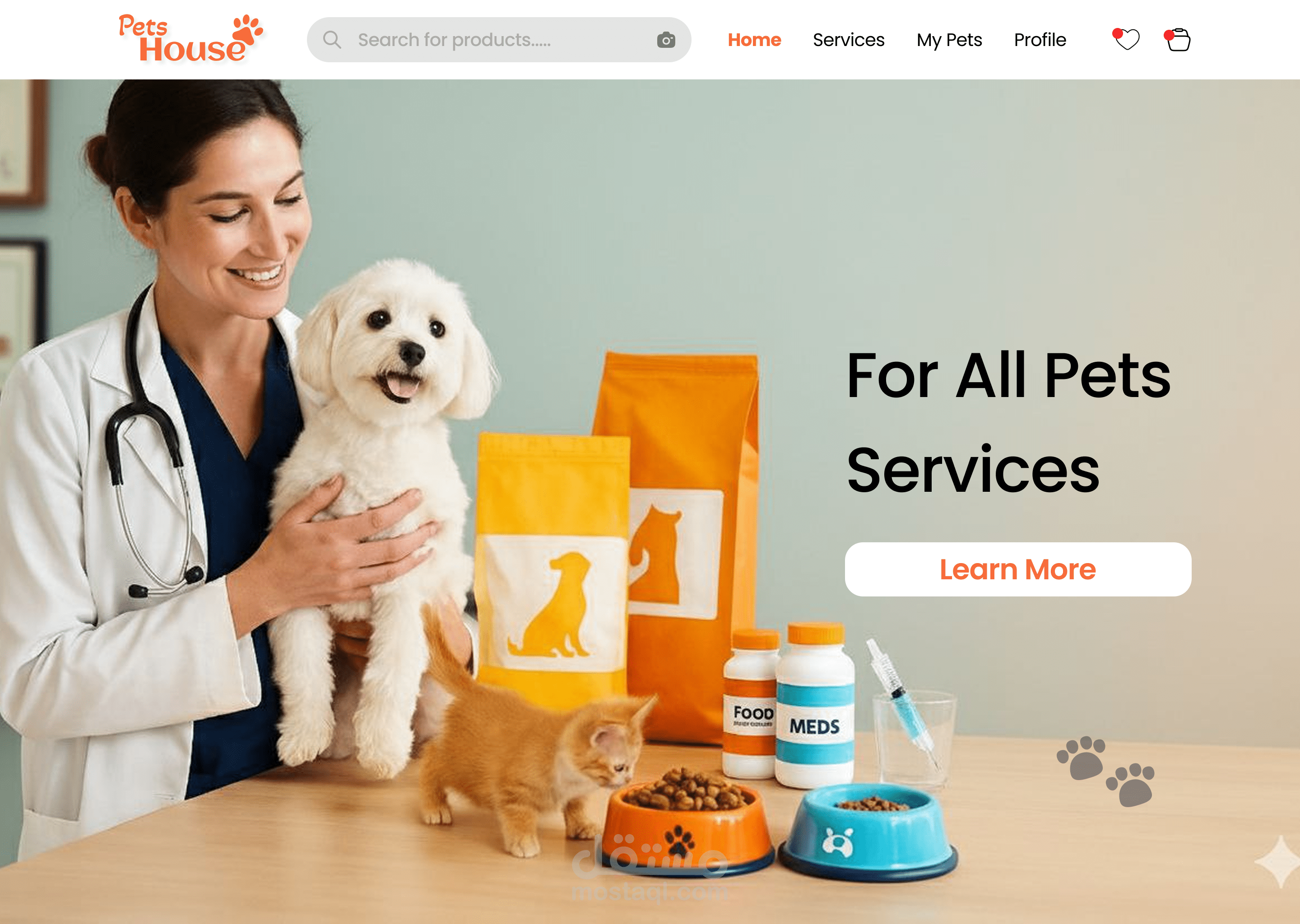 Pets house landing page