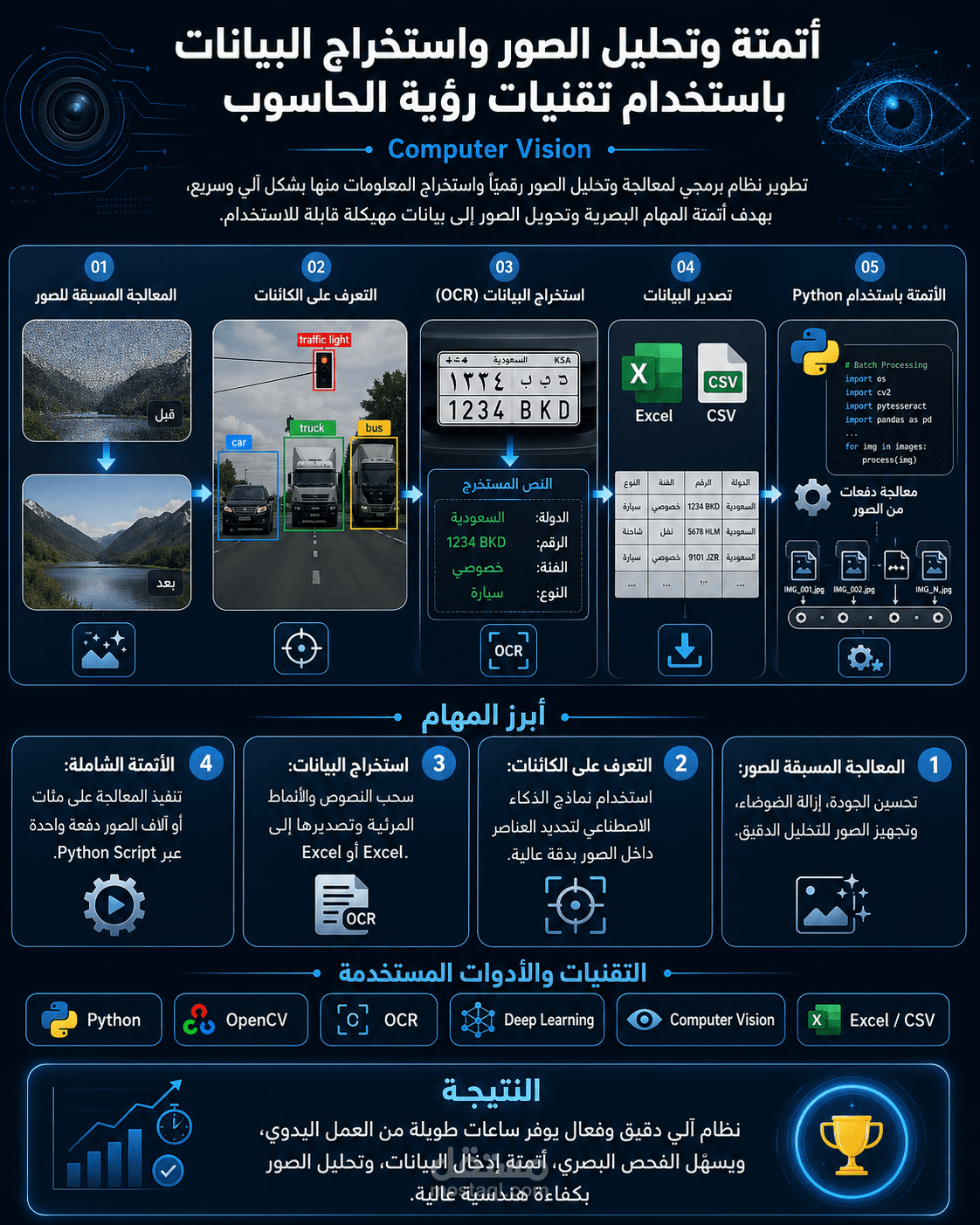 أتمتة وتحليل الصور واستخراج البيانات باستخدام تقنيات رؤية الحاسوب (Computer Vision)