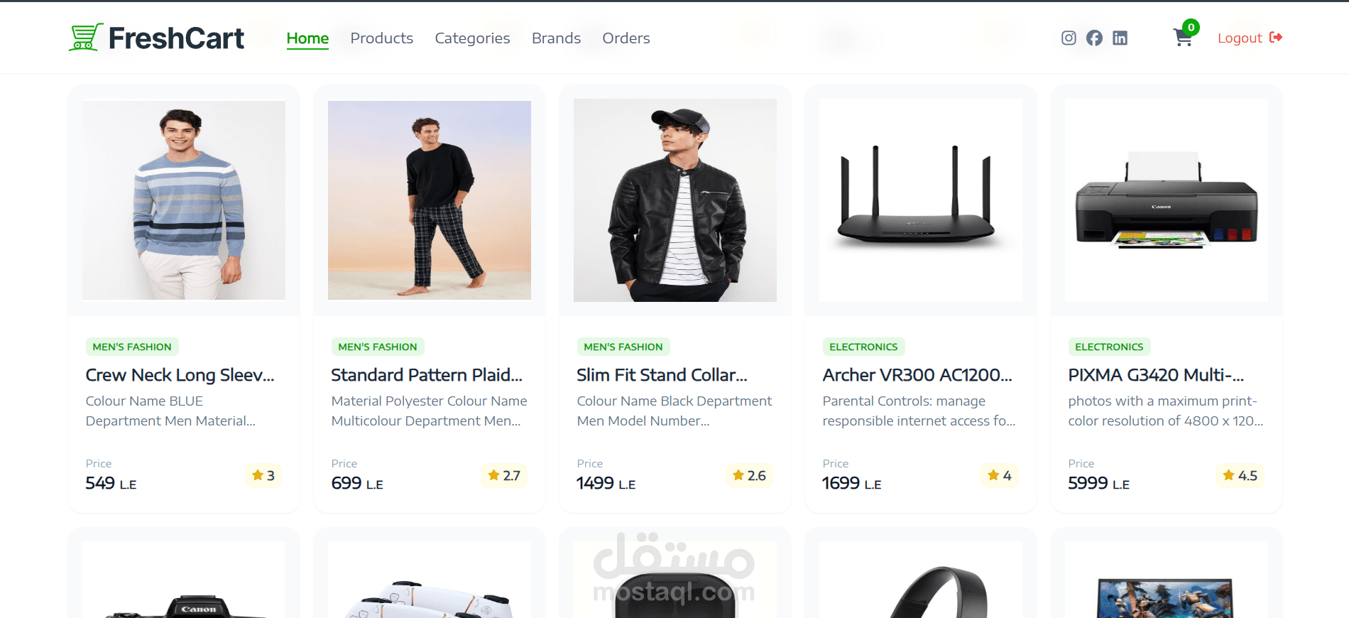 متجر إلكتروني متكامل (E-Commerce) باستخدام React