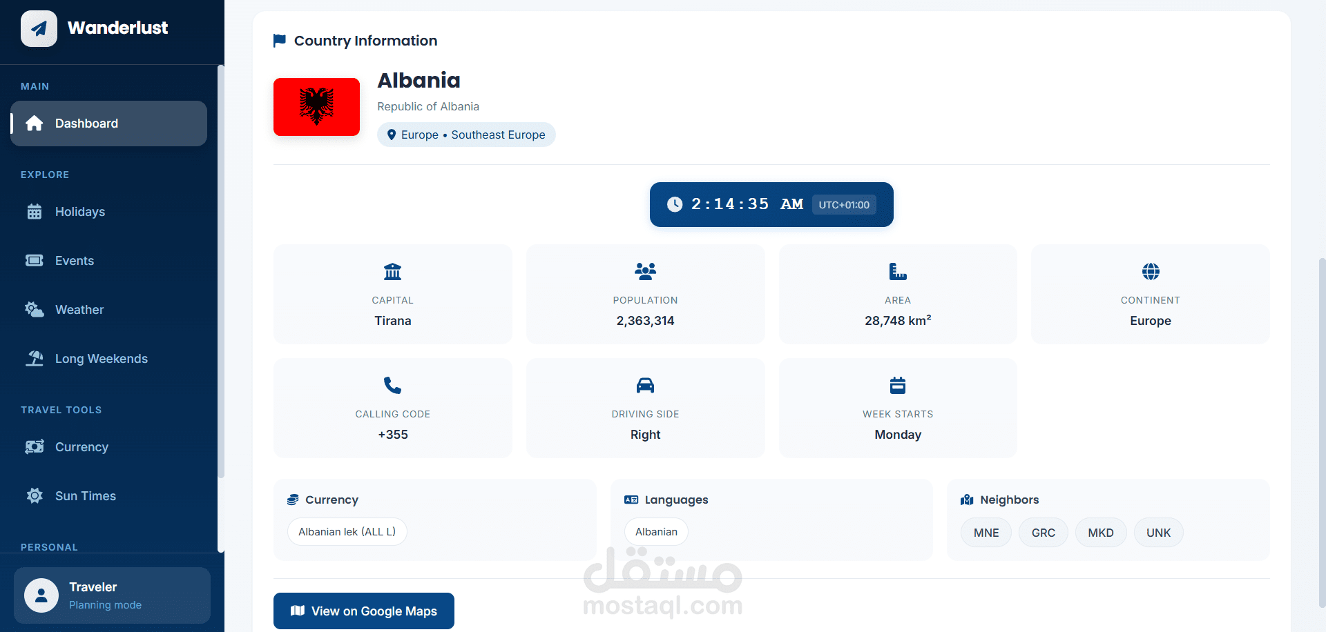 تطبيق ذكي لاستكشاف السفر والطقس - Wanderlust Travel App