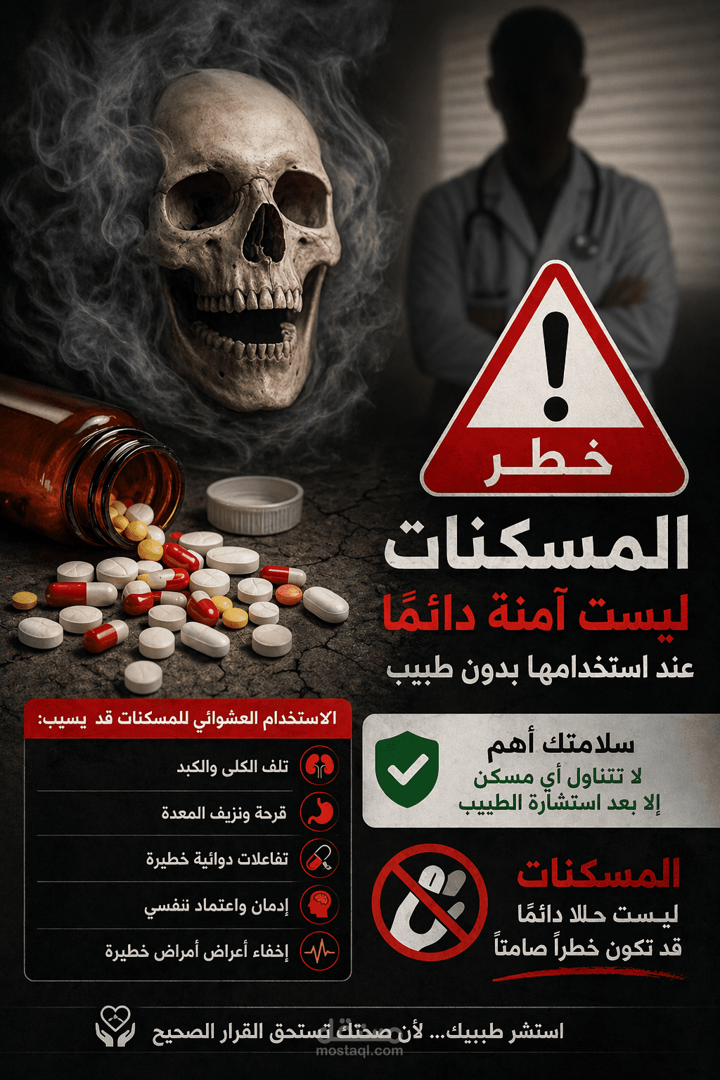 انفوجراف خطر المسكنات