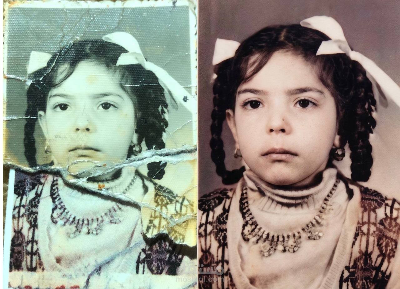 اعادة ترميم صورة قديمة عمرها اكثر من 50 سنة مع بقاء التفاصل و رفع دقة الصورة