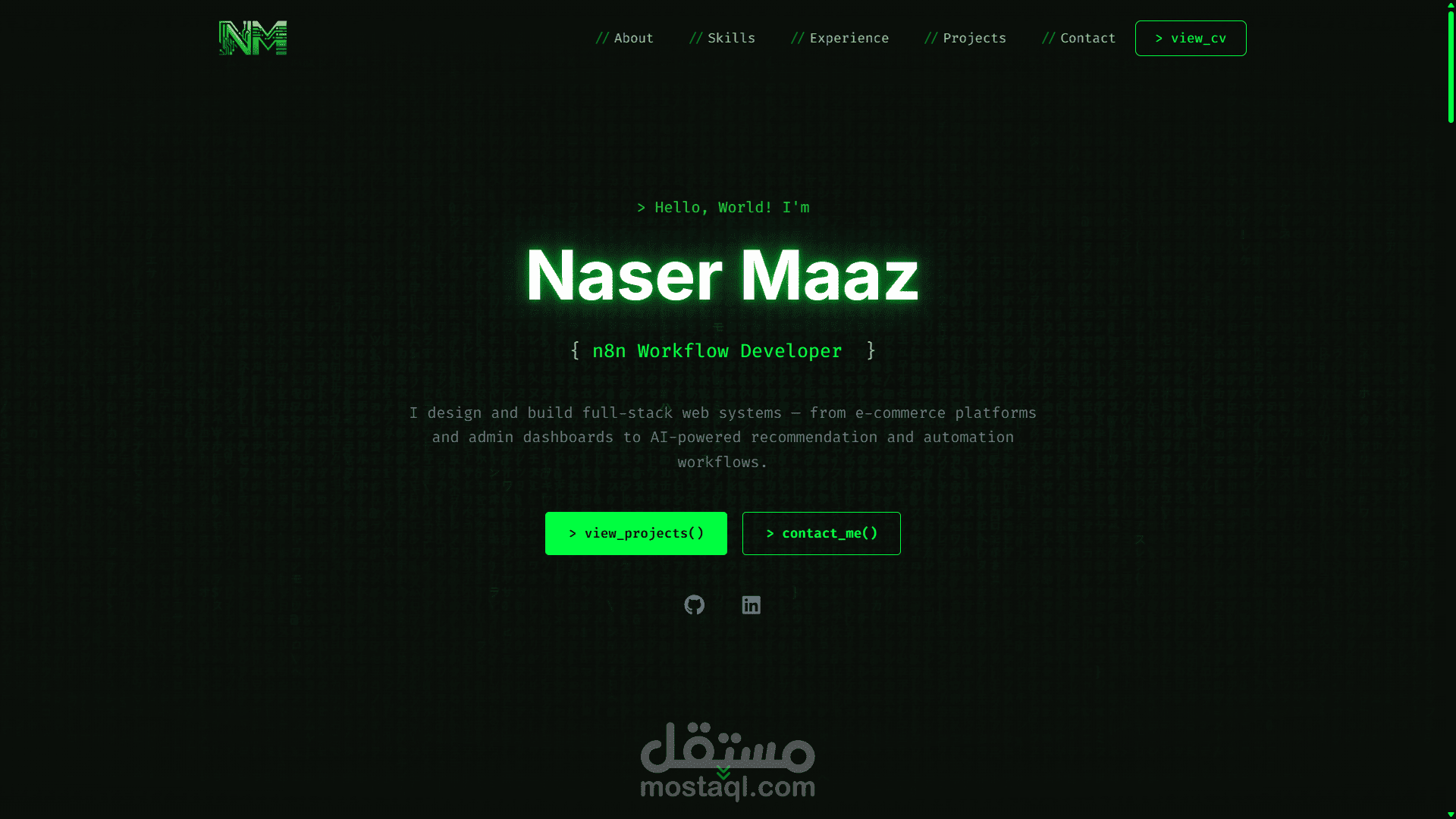 Personal Portfolio Website — Naser Maaz