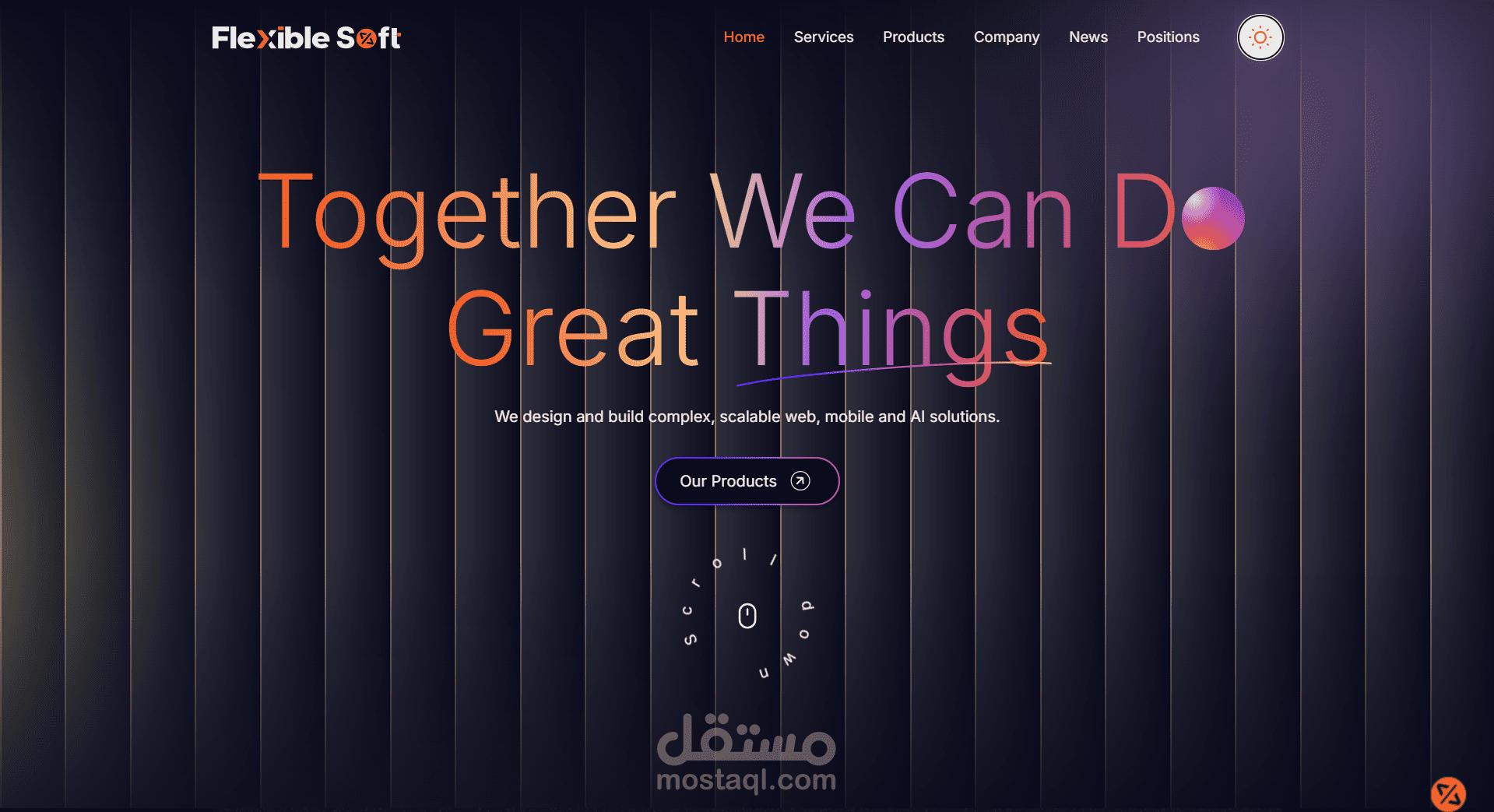 موقع شركة ولوحة إدارة باستخدام Next.js وStrapi