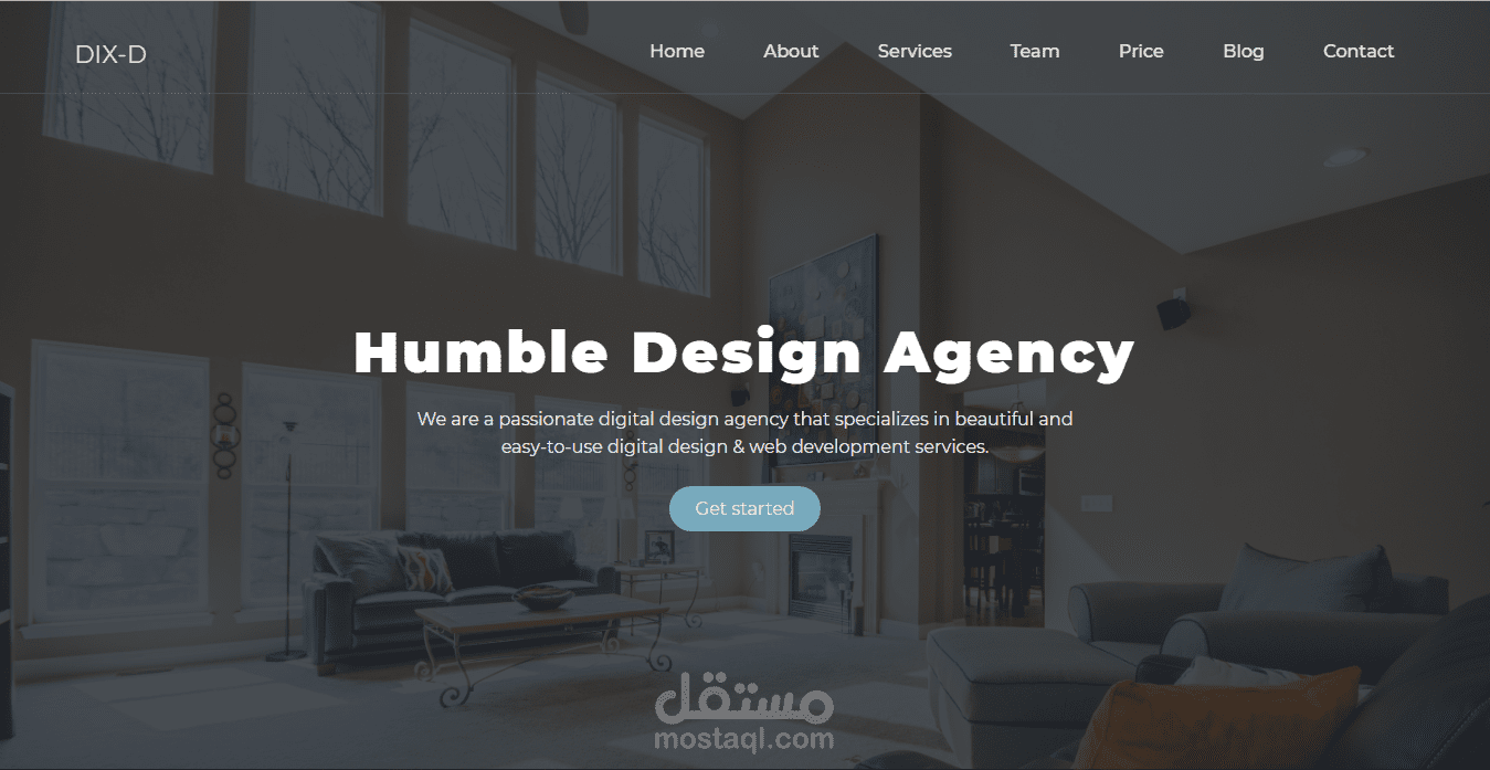 موقع من صفحة واحدة لعرض الاعمال و تقديم معلومات عنك و عن فريقك