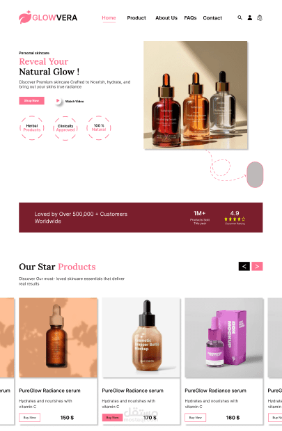 تصميم واجهة و تجربة المستخدم لويب سايت (Cosmetics)