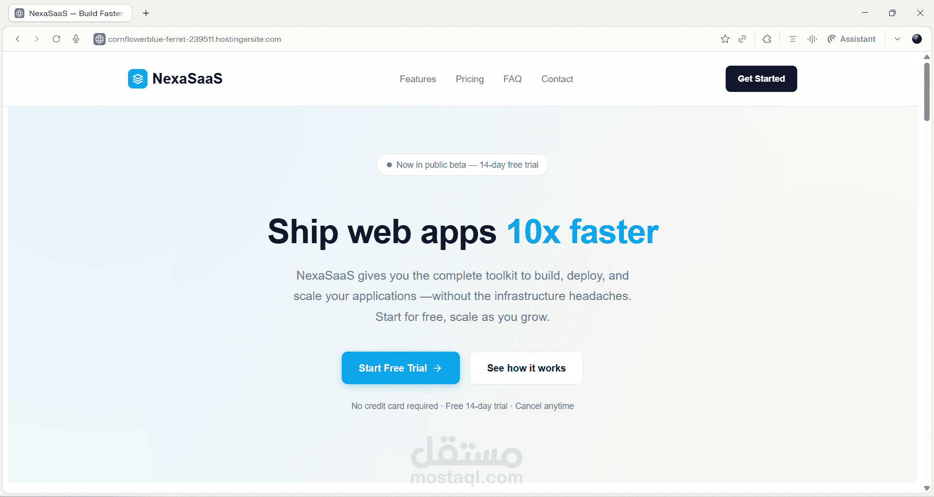 صفحة هبوط احترافية لشركة NexaSaaS