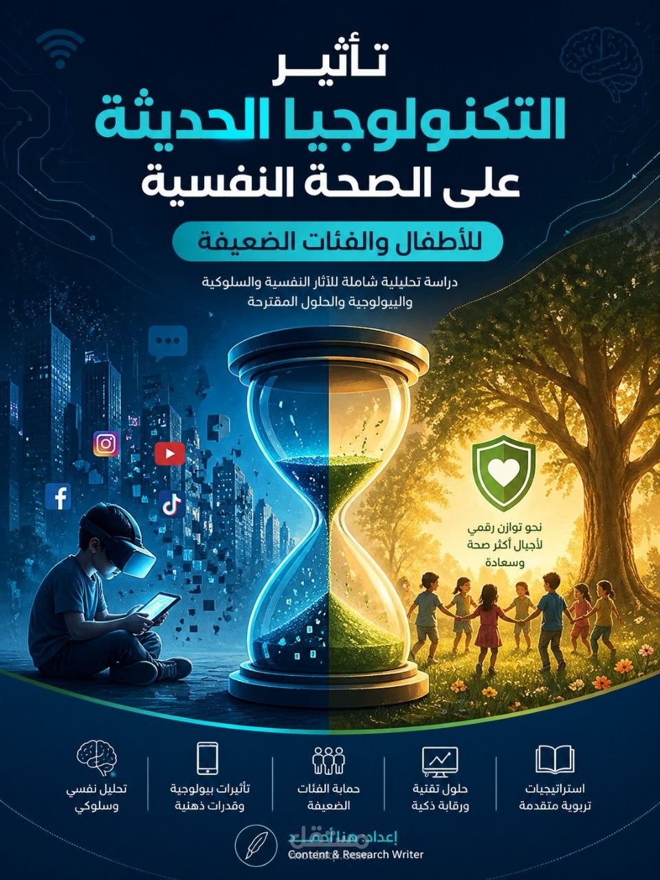 بحث تحليلي احترافي: تأثير التكنولوجيا الحديثة على الصحة النفسية للأطفال (دراسة متكاملة)