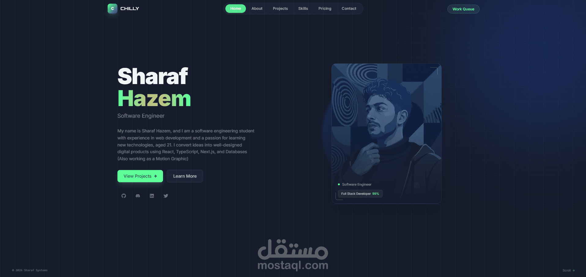 Portfolio with a dashboard