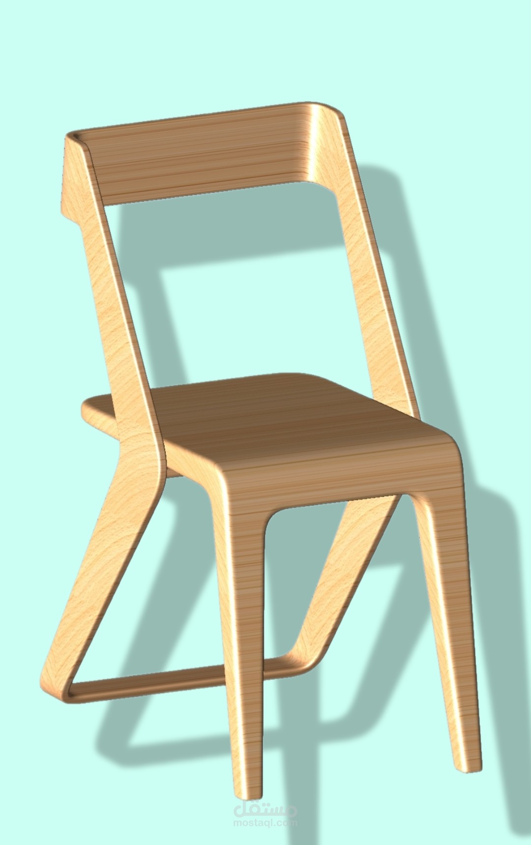 تصميم كرسي مودرن بتنحناءات انسيابية3D (SolidWorks)