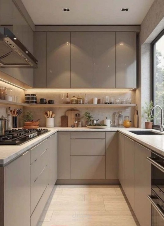 تصميم مطبخ مودرن 3D مع إخراج واقعي