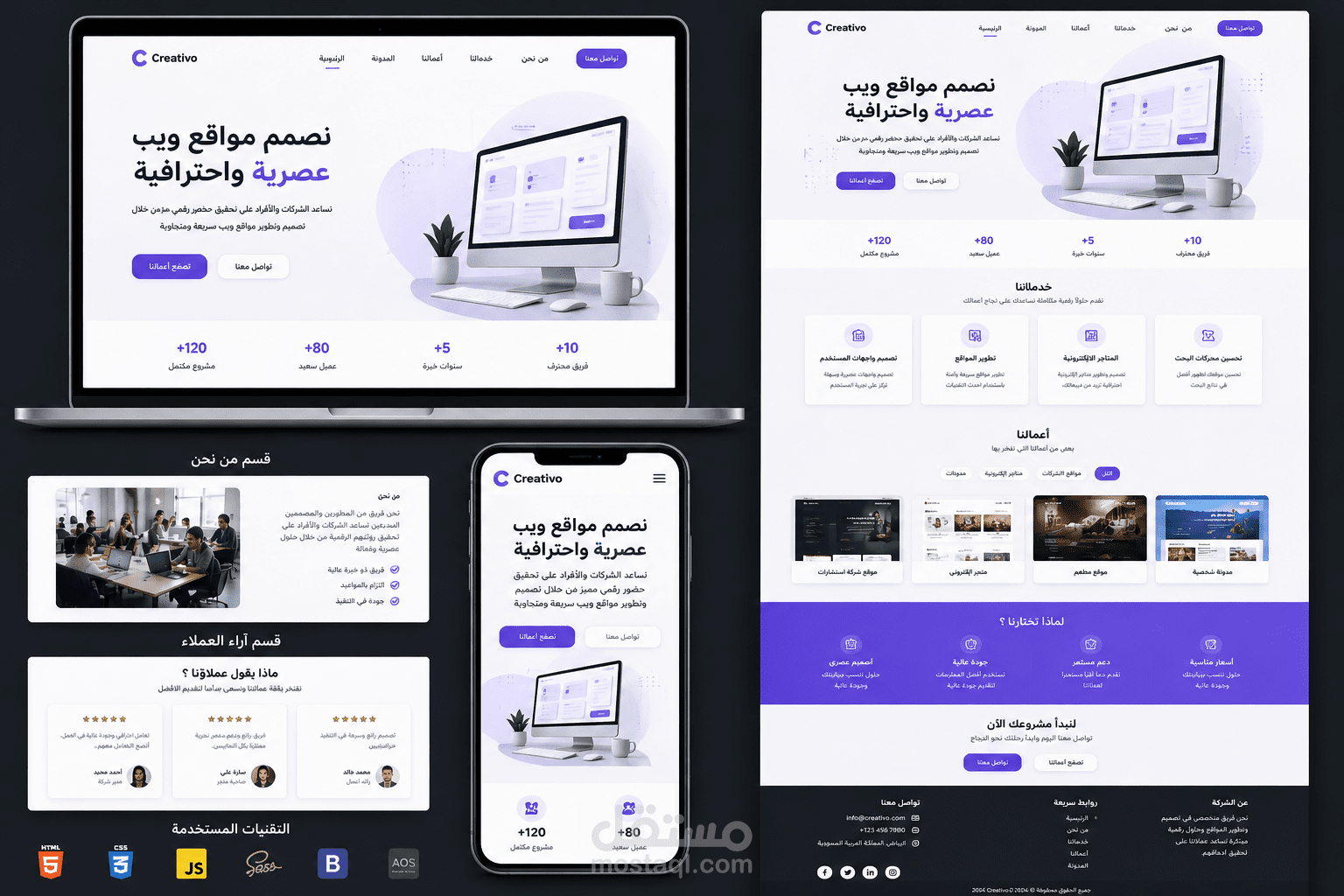 تصميم وتطوير موقع تعريفي متكامل (UI/UX + Frontend)