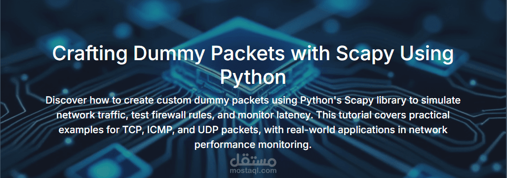 تصميم وتنفيذ أداة متخصصة لإنشاء حزم البيانات (Packet Crafter) واختبار جدران الحماية باستخدام Python Scapy