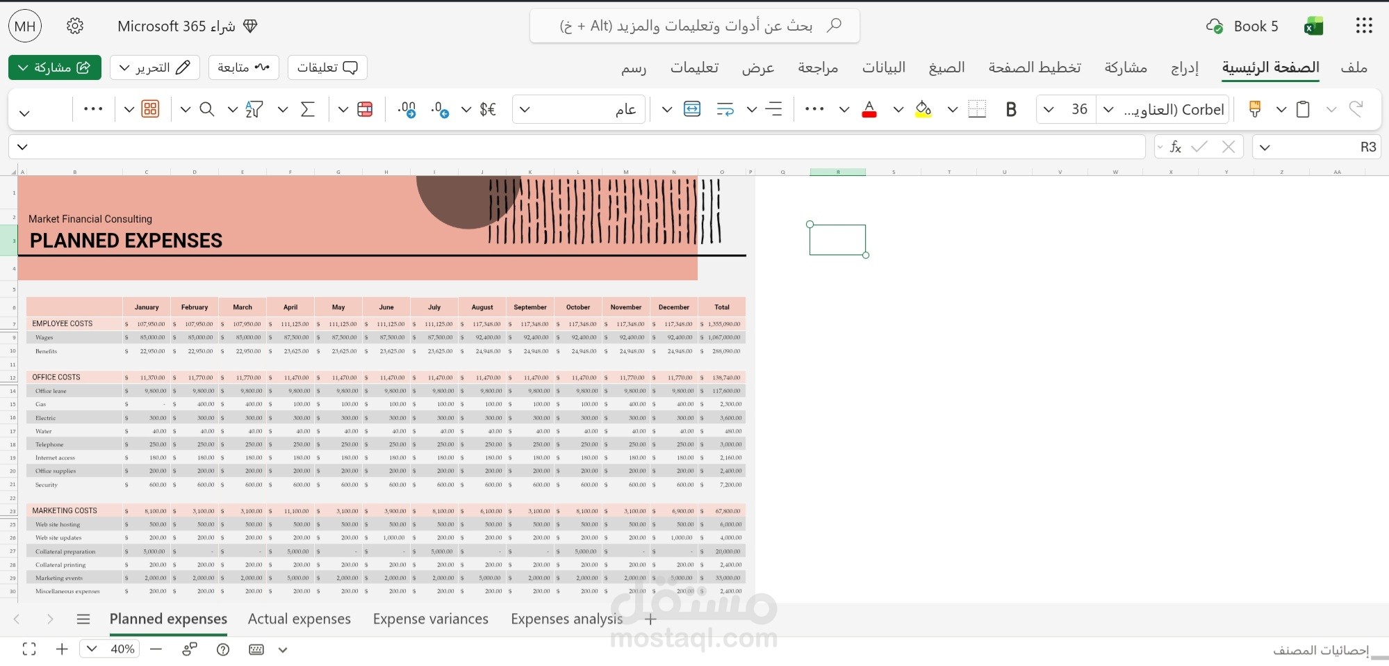 تنسيق ميزانية تشغيليه و تخطيط مالي
