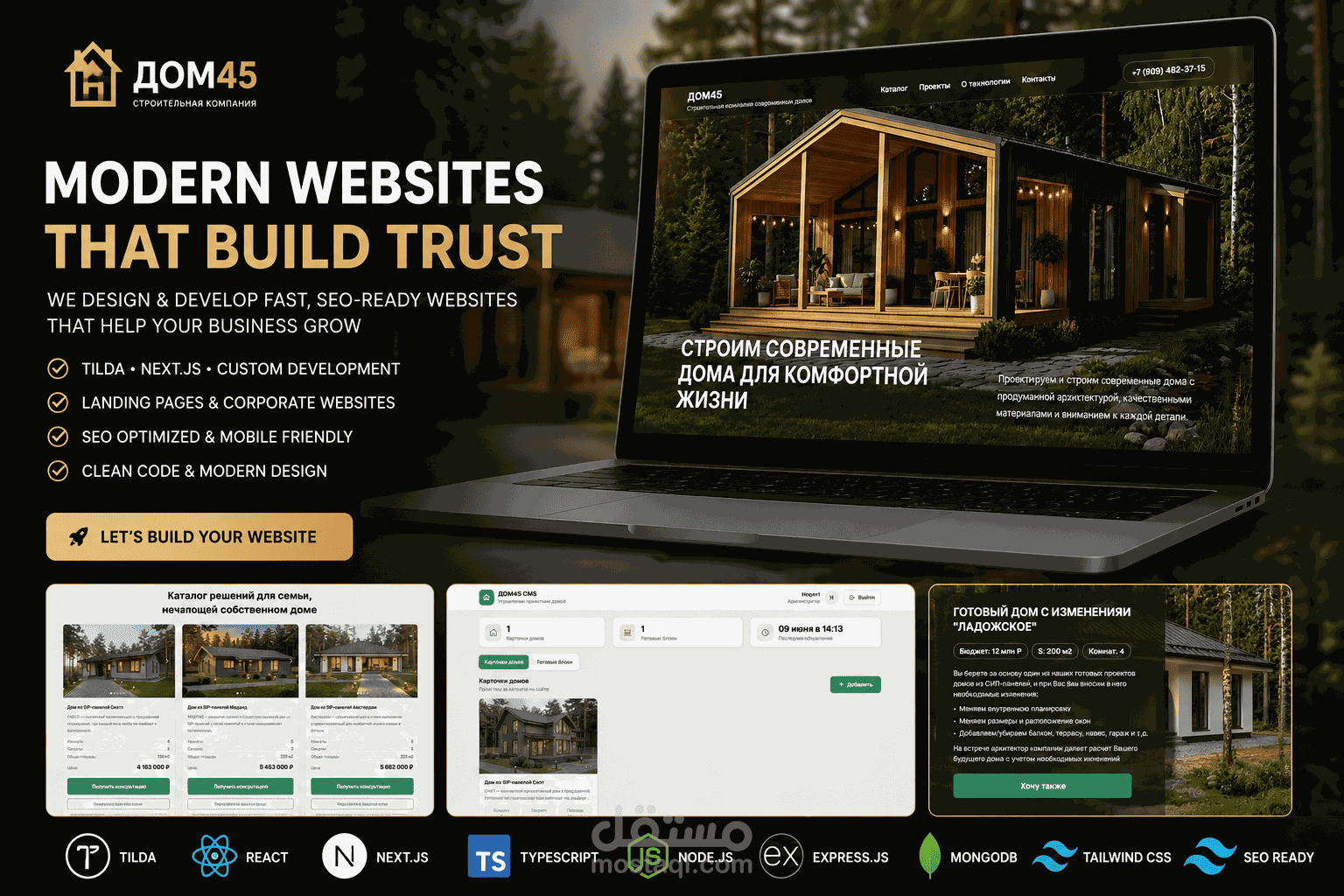 Modern Construction Company Website | Next.js & Node.js