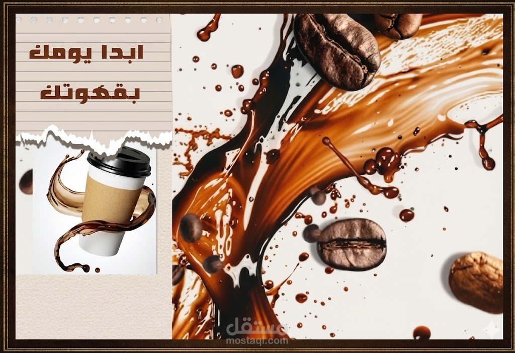تصميم إعلاني مبتكر لـ "مقهى" (Social Media Content)