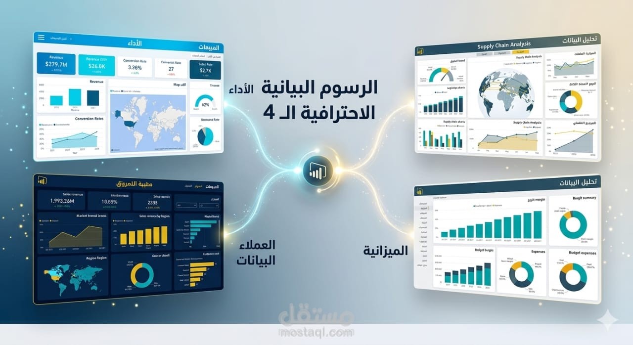 تصميم لوحات تحكم تفاعلية وتقارير احترافية باستخدام Power BI