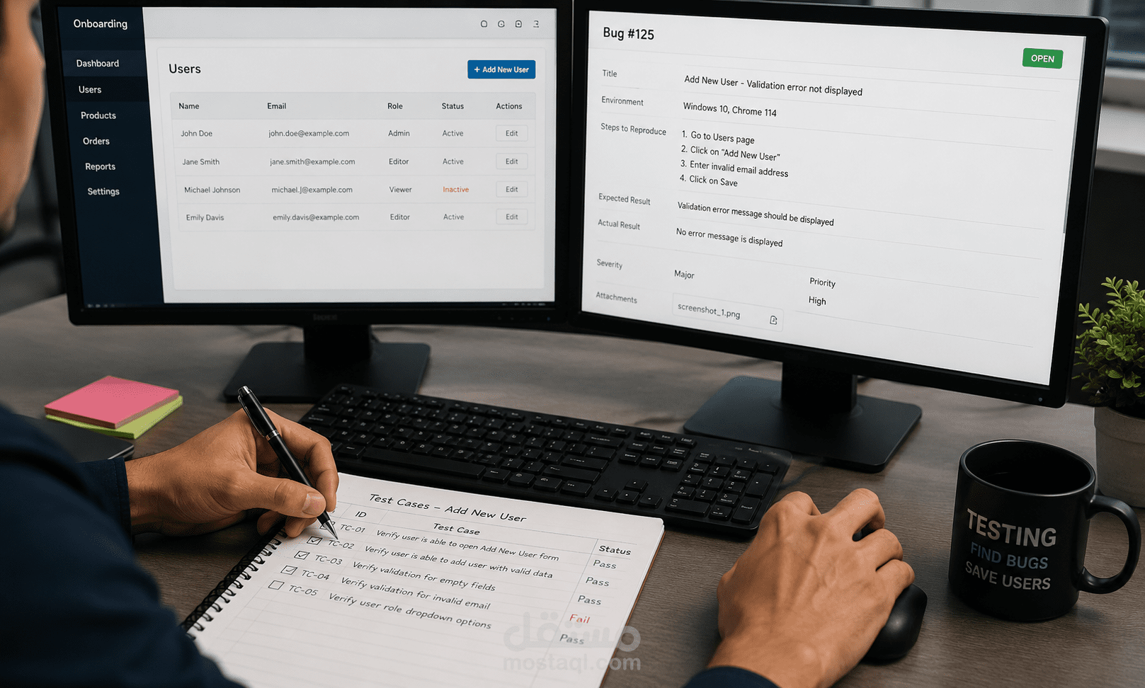 الاختبار اليدوي (Manual Testing)