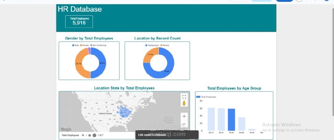 لوحة بيانات القوى العاملة والتوزيع الجغرافي (Workforce & Geographic Distribution Dashboard
