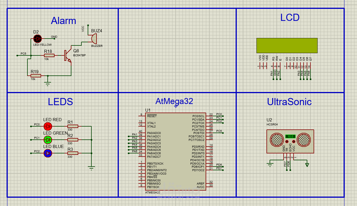 تصميم ونمذجة نظام مساعد الركن الذكي (Smart Parking Sensor System) باستخدام AVR